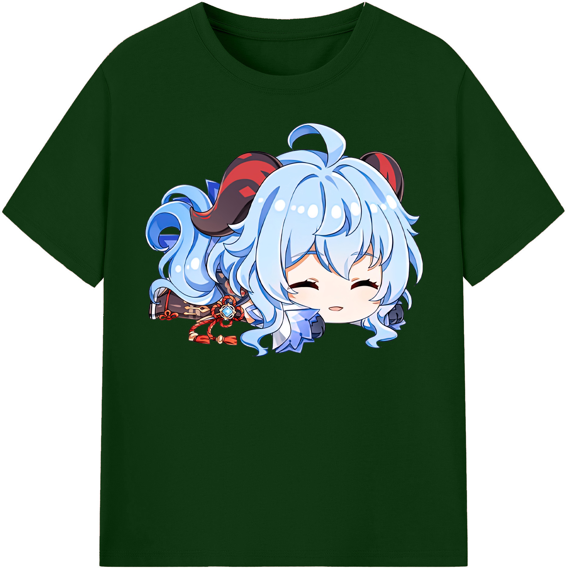 げんし神 甘雨 かんう genshin Ganyu 綿100％半袖Tシャツ（フロントプリント）